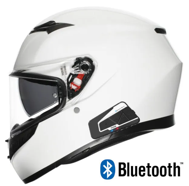 AGV K3 Full Face Bluetooth Helmet Mono White