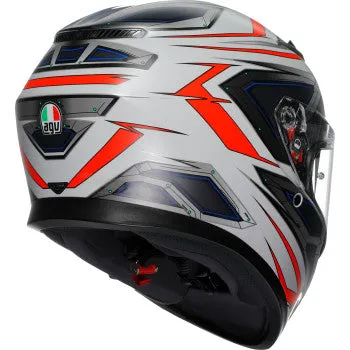 AGV K3 Full Face Bluetooth Helmet Space Matte White/Red Fluo