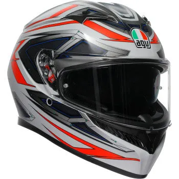 AGV K3 Full Face Bluetooth Helmet Space Matte White/Red Fluo