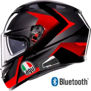AGV K3 Full Face Bluetooth Helmet Striga Black/Gray/Red