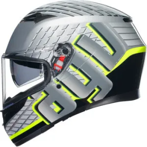 AGV K3 Full Face Helmet Fortify - Gray/Black/Yellow Fluo Size XL