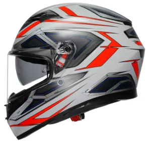 AGV K3 Full Face Helmet Space Matte White/Red Fluo