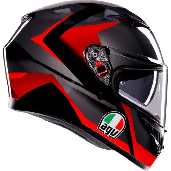 AGV K3 Full Face Helmet Striga Black/Gray/Red