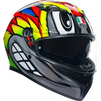 AGV K3 SV Full Face Bluetooth Helmet Birdy 2.0 Gray/Yellow/Red