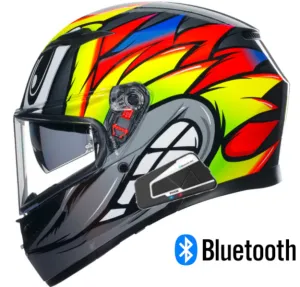 AGV K3 SV Full Face Bluetooth Helmet Birdy 2.0 Gray/Yellow/Red