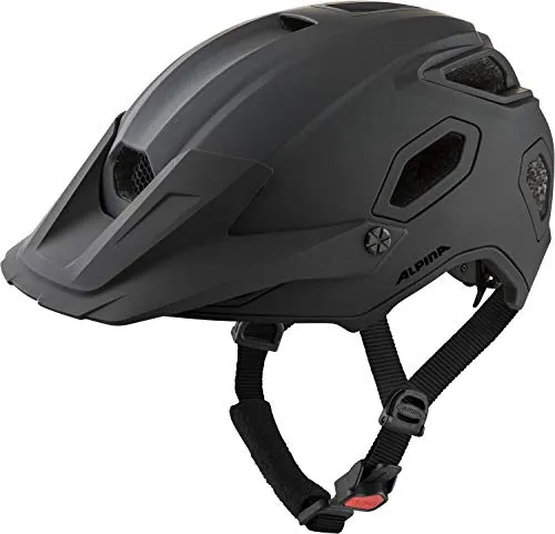 ALPINA COMOX - Widerstandsfähiger. Stoßabsorbierender & Anpassbarer Enduro Fahrradhelm Mit kurzem Schild Für Erwachsene. black matt. 52-57 cm