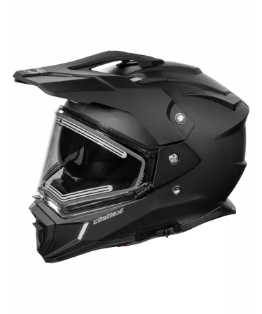 Castle CX200 Dual Sport Snow Helmet Matte Black Electric Shield
