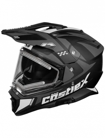 Castle CX200 Dual Sport Snow Helmet Wrath Matte Charcoal Electric Shield