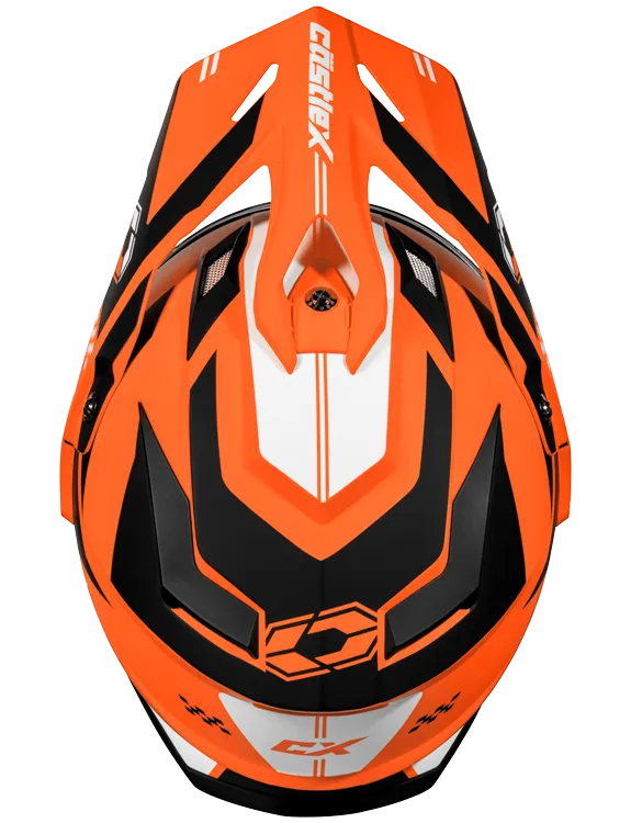 Castle CX200 Dual Sport Snow Helmet Wrath Matte Flo Orange Electric Shield