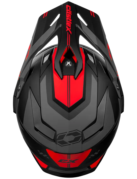 Castle CX200 Dual Sport Snow Helmet Wrath Matte Red Electric Shield