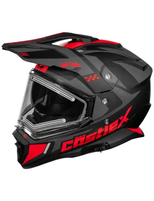 Castle CX200 Dual Sport Snow Helmet Wrath Matte Red Electric Shield