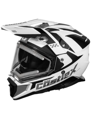 Castle CX200 Dual Sport Snow Helmet Wrath Matte White Electric Shield