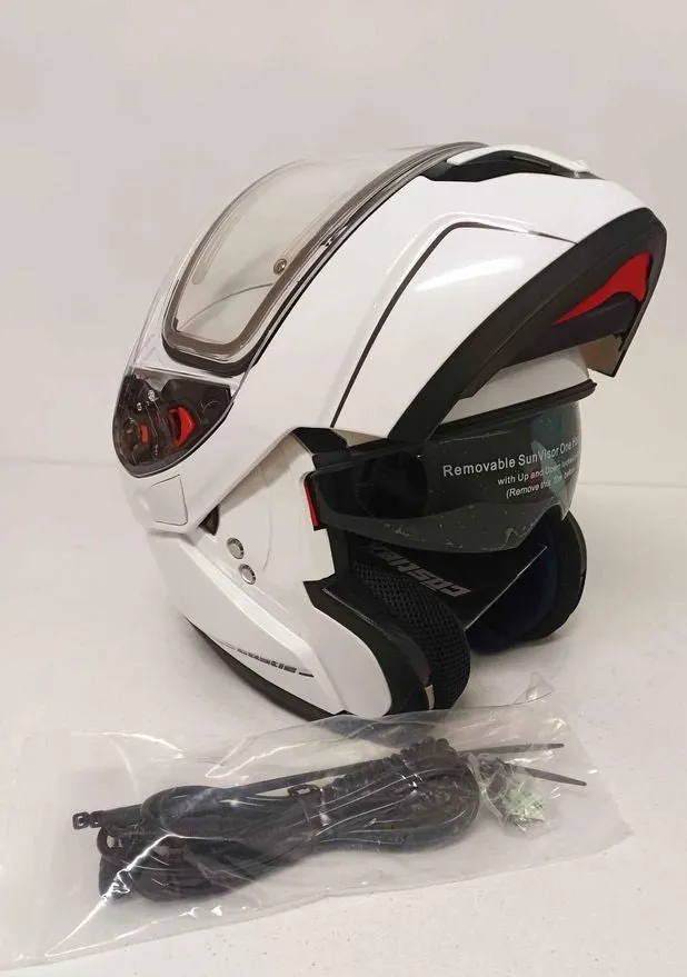 Castle X Atom Modular Snow Helmet Pearl White Electric Shield