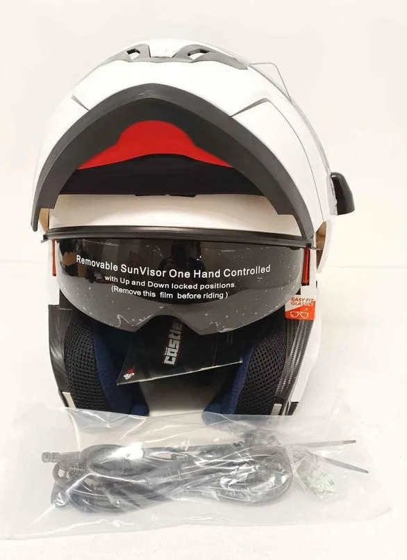Castle X Atom Modular Snow Helmet Pearl White Electric Shield