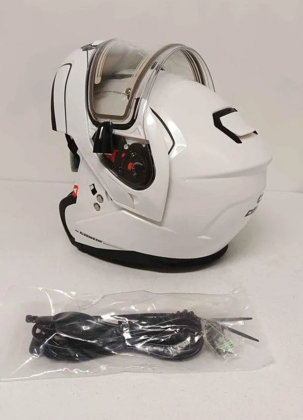 Castle X Atom Modular Snow Helmet Pearl White Electric Shield