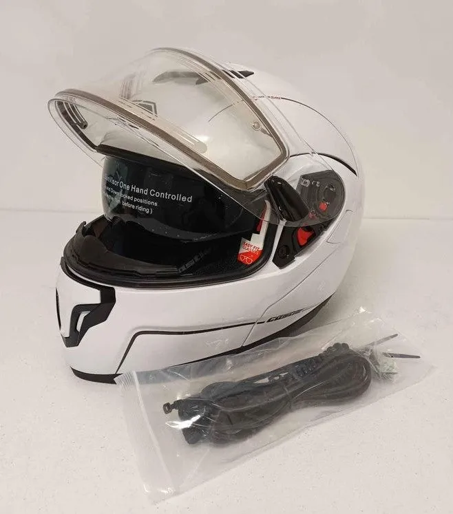 Castle X Atom Modular Snow Helmet Pearl White Electric Shield