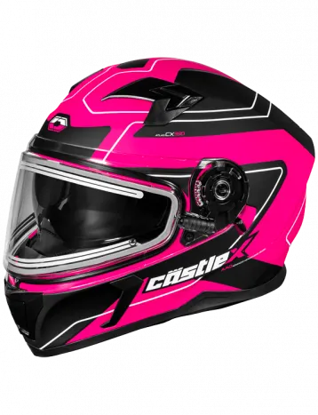 Castle X CX390 Full Face Snow Helmet Atlas Matte Pink Electric Shield