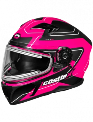 Castle X CX390 Full Face Snow Helmet Atlas Matte Pink Electric Shield