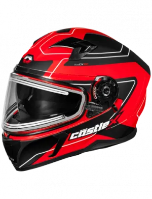 Castle X CX390 Full Face Snow Helmet Atlas Matte Red Electric Shield