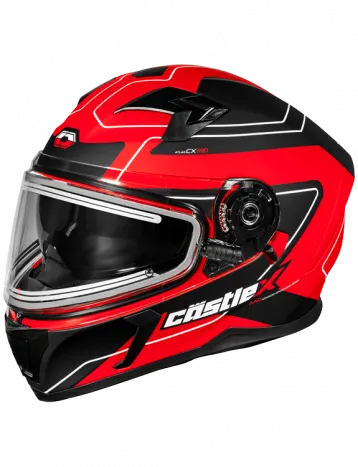 Castle X CX390 Full Face Snow Helmet Atlas Matte Red Electric Shield