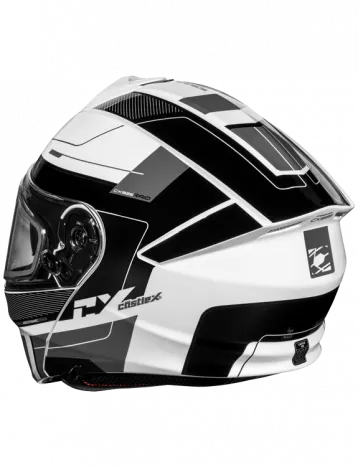 Castle X CX935 Modular Snow Helmet Raid Graphic Gloss White Black Electric Shield