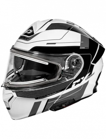 Castle X CX935 Modular Snow Helmet Raid Graphic Gloss White Black Electric Shield