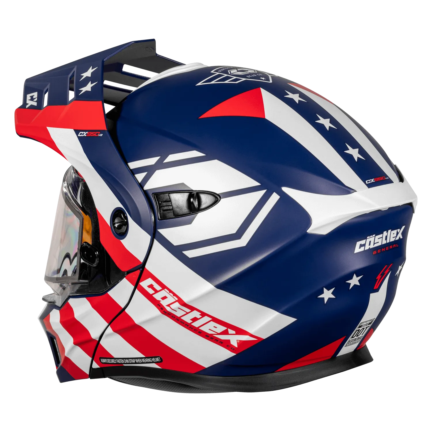 Castle X CX950 V2 Electric Snow Helmet General Matte Red White Blue