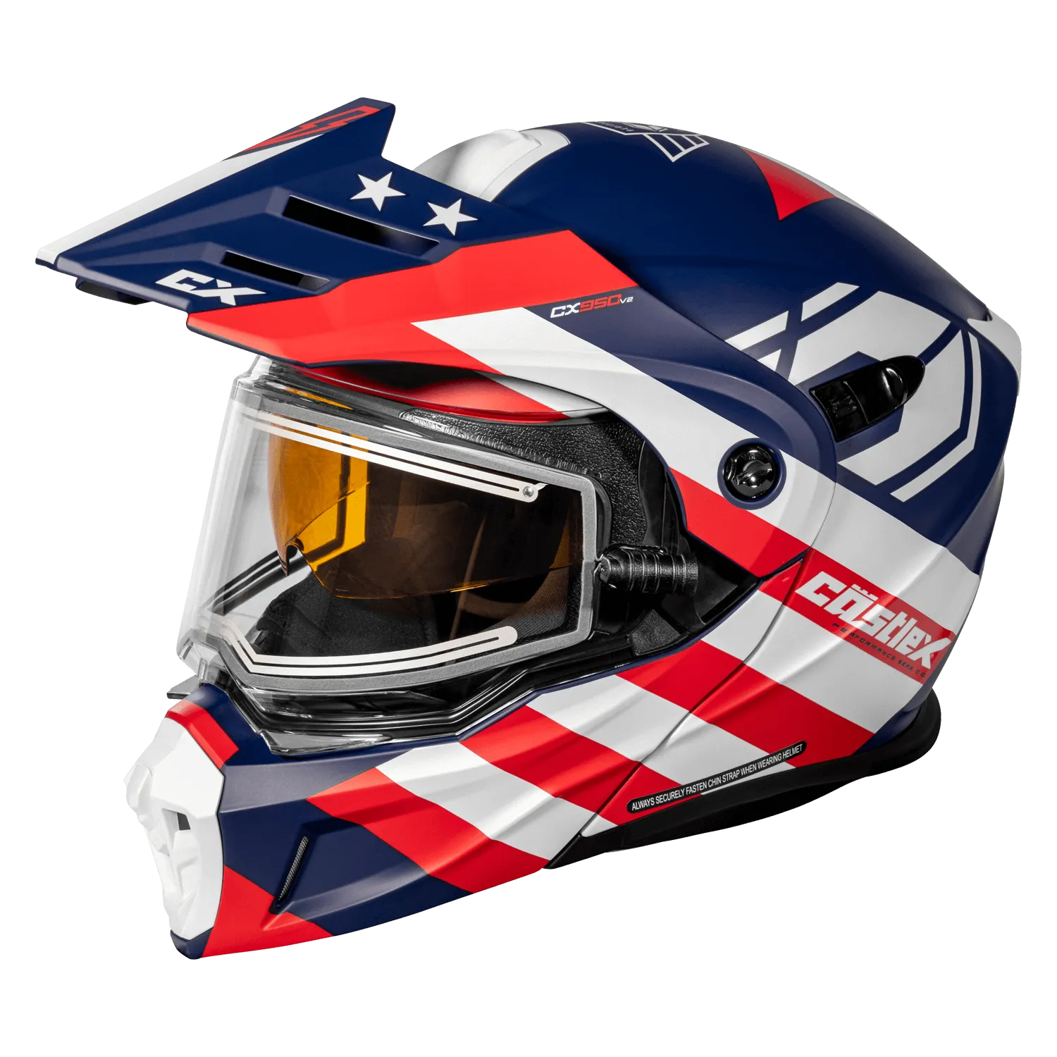 Castle X CX950 V2 Electric Snow Helmet General Matte Red White Blue