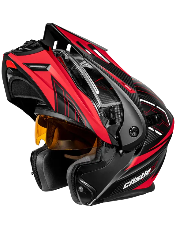 Castle X CX950 V2 Modular Electric Snow Helmet Fierce Matte Black Red