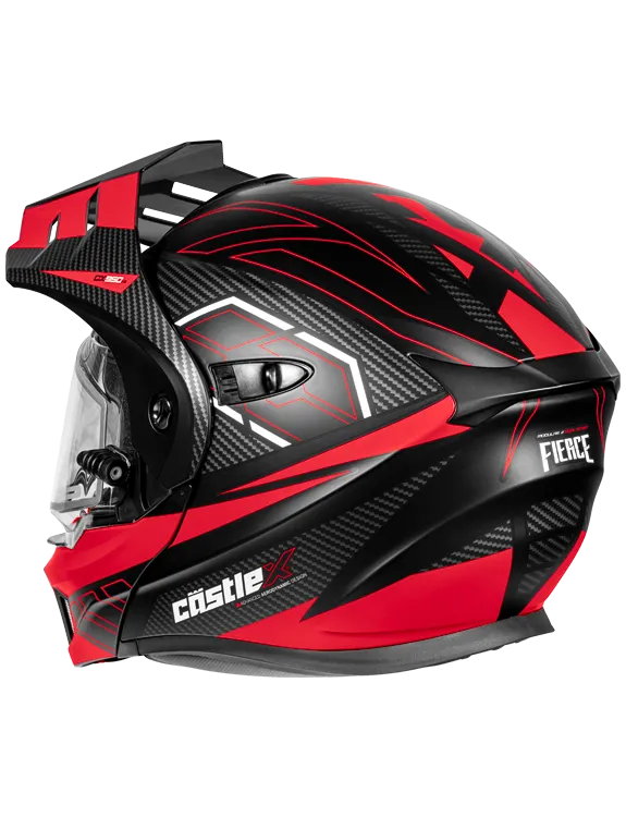 Castle X CX950 V2 Modular Electric Snow Helmet Fierce Matte Black Red