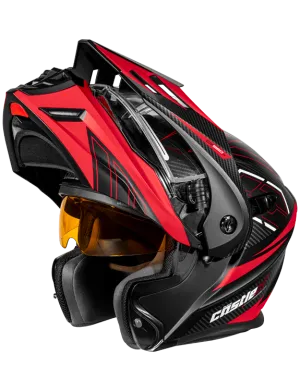 Castle X CX950 V2 Modular Electric Snow Helmet Fierce Matte Black Red