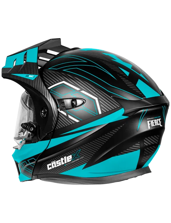 Castle X CX950 V2 Modular Electric Snow Helmet Fierce Matte Black Turquoise