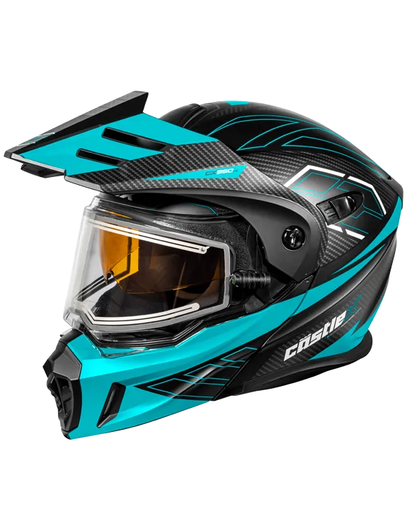 Castle X CX950 V2 Modular Electric Snow Helmet Fierce Matte Black Turquoise
