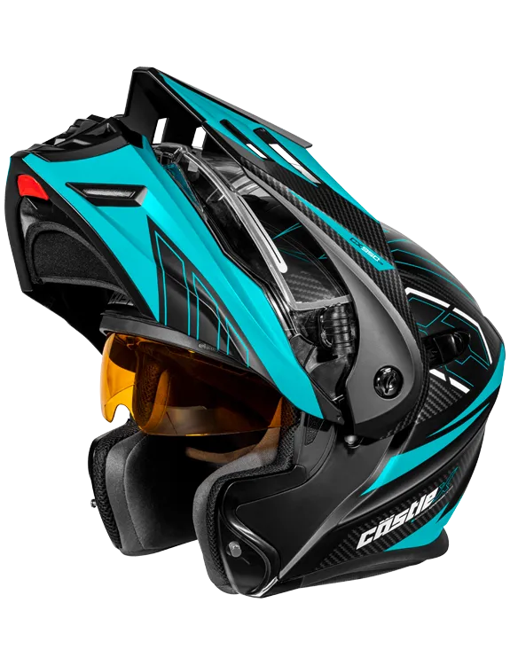 Castle X CX950 V2 Modular Electric Snow Helmet Fierce Matte Black Turquoise