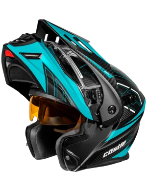 Castle X CX950 V2 Modular Electric Snow Helmet Fierce Matte Black Turquoise