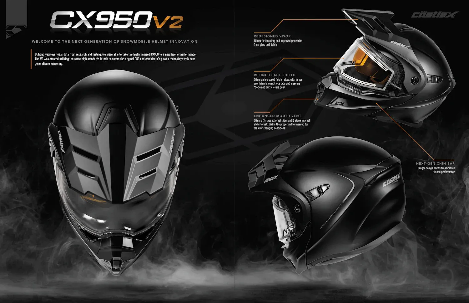 Castle X CX950 V2 Modular Electric Snow Helmet Wake Pink