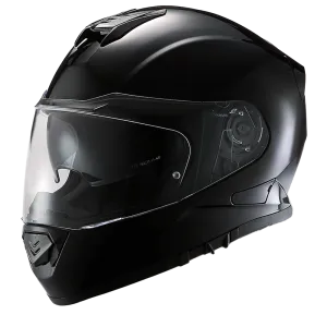 Daytona Detour Full Face Motorcycle Helmet - DOT Certified, Dual Visor, Street Bike Helmet, Men/Women/Youth - Hi-Gloss Black