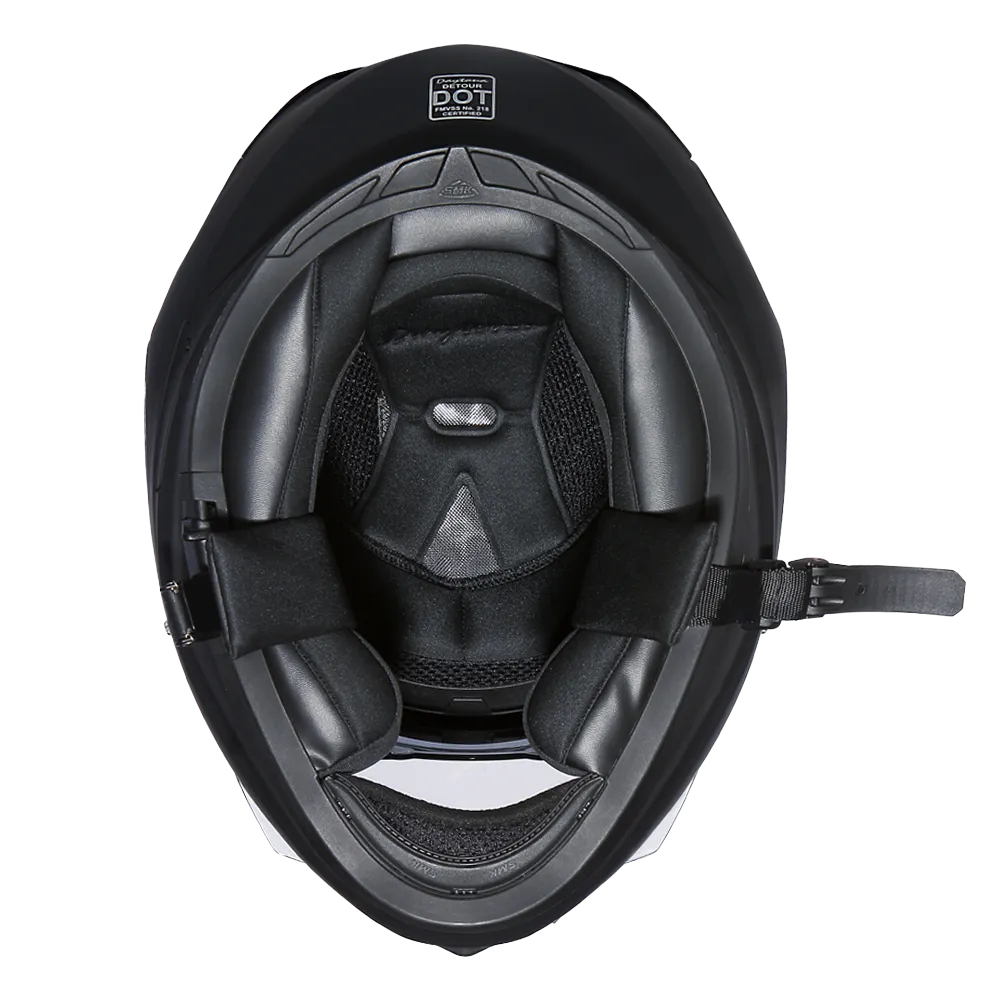 Daytona Detour Full Face Motorcycle Helmet - DOT Certified, Dual Visor, Street Bike Helmet, Men/Women/Youth - Hi-Gloss Black