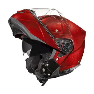 Daytona Glide Modular Motorcycle Helmet - DOT Approved, Bluetooth Ready, Dual Visor, Men/Women/Youth - Black Cherry