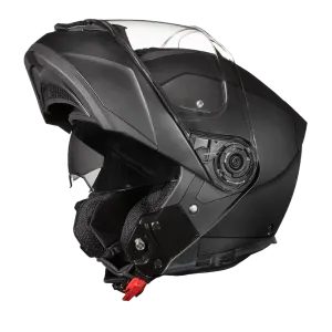 Daytona Glide Modular Motorcycle Helmet - DOT Approved, Bluetooth Ready, Dual Visor, Men/Women/Youth - Dull Black