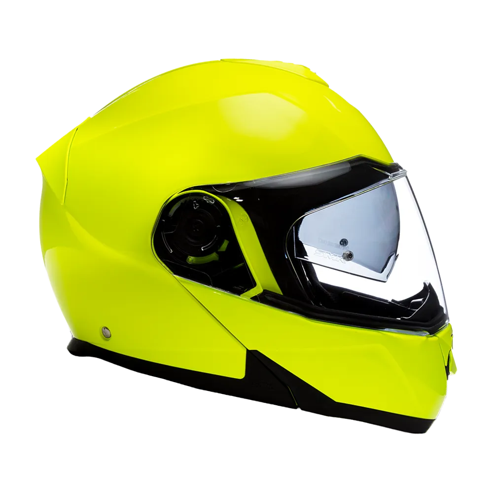 Daytona Glide Modular Motorcycle Helmet - DOT Approved, Bluetooth Ready, Dual Visor, Men/Women/Youth - Fluorescent Yellow