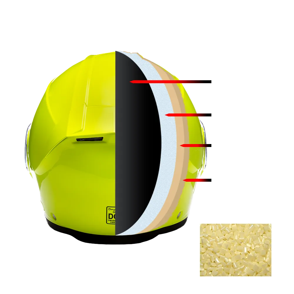 Daytona Glide Modular Motorcycle Helmet - DOT Approved, Bluetooth Ready, Dual Visor, Men/Women/Youth - Fluorescent Yellow