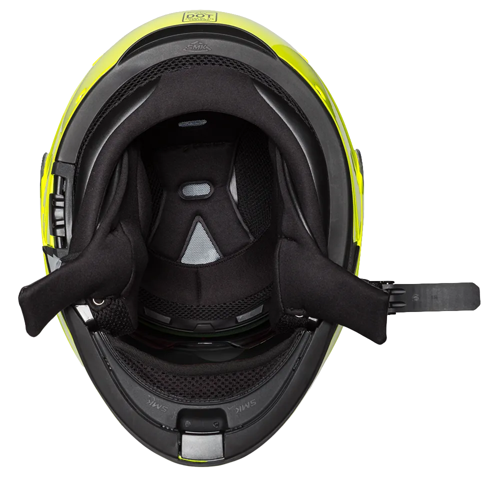Daytona Glide Modular Motorcycle Helmet - DOT Approved, Bluetooth Ready, Dual Visor, Men/Women/Youth - Fluorescent Yellow