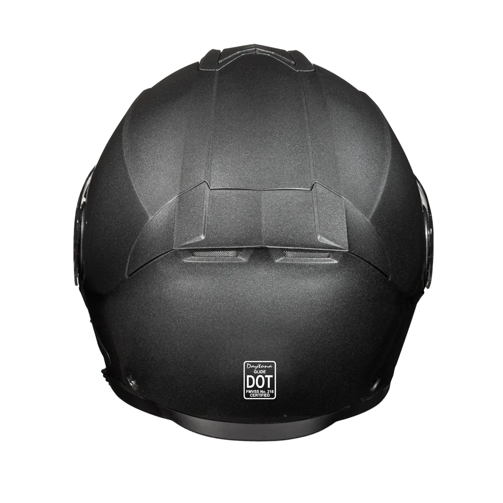 Daytona Glide Modular Motorcycle Helmet - DOT Approved, Bluetooth Ready, Dual Visor, Men/Women/Youth - Gun Metal Grey Metallic
