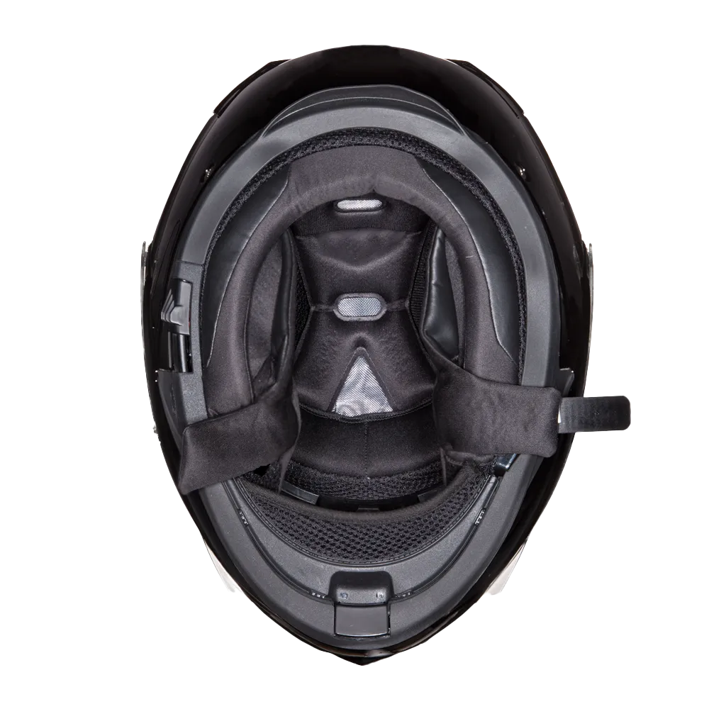 Daytona Glide Modular Motorcycle Helmet - DOT Approved, Bluetooth Ready, Dual Visor, Men/Women/Youth - Hi-Gloss Black