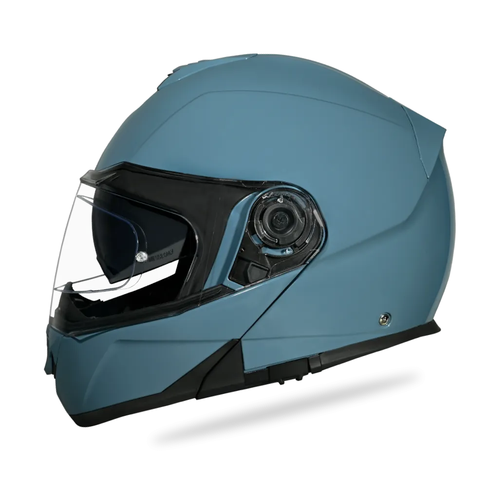 Daytona Glide Modular Motorcycle Helmet - DOT Approved, Bluetooth Ready, Dual Visor, Men/Women/Youth- Shark Blu
