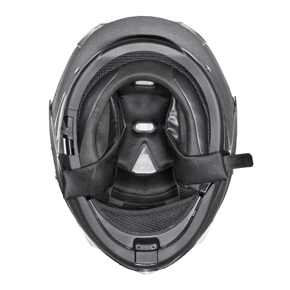 Daytona Glide Modular Motorcycle Helmet - DOT Approved, Bluetooth Ready, Dual Visor, Men/Women/Youth- Silver Metallic