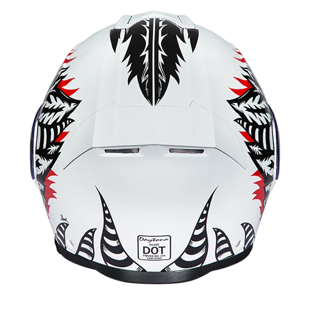 Daytona Glide Modular Motorcycle Helmet - DOT Approved, Bluetooth Ready, Dual Visor, Men/Women/Youth - W/ Phoenix