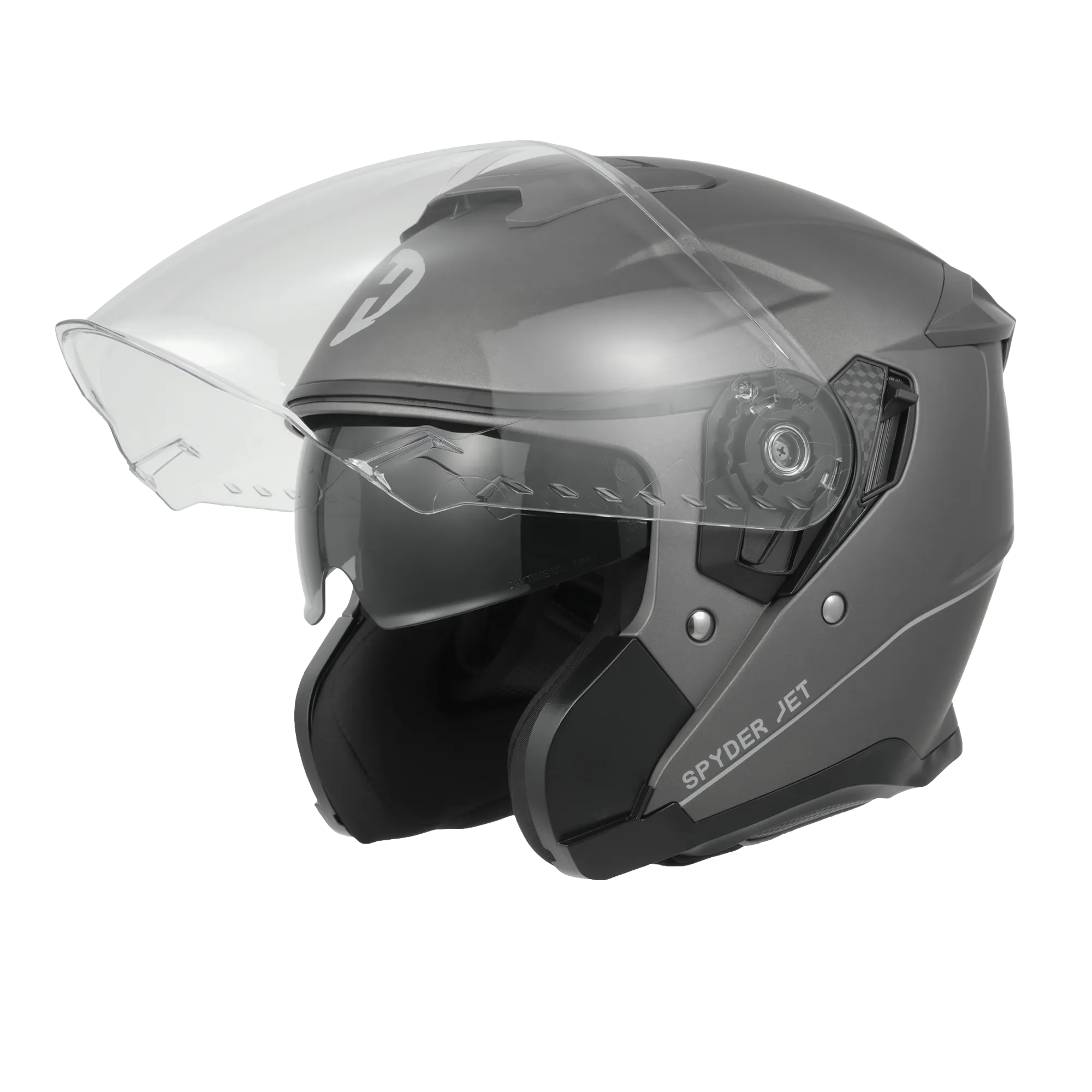 D.O.T. & ECE Daytona Spyder Jet- Gun Metal Grey Dull Metallic