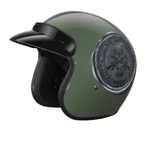 DOT Approved Daytona Cruiser Open Face Motorcycle Helmet - Men, Women & Youth - With Visor & Graphics - W/ 2nd Amendment Seal